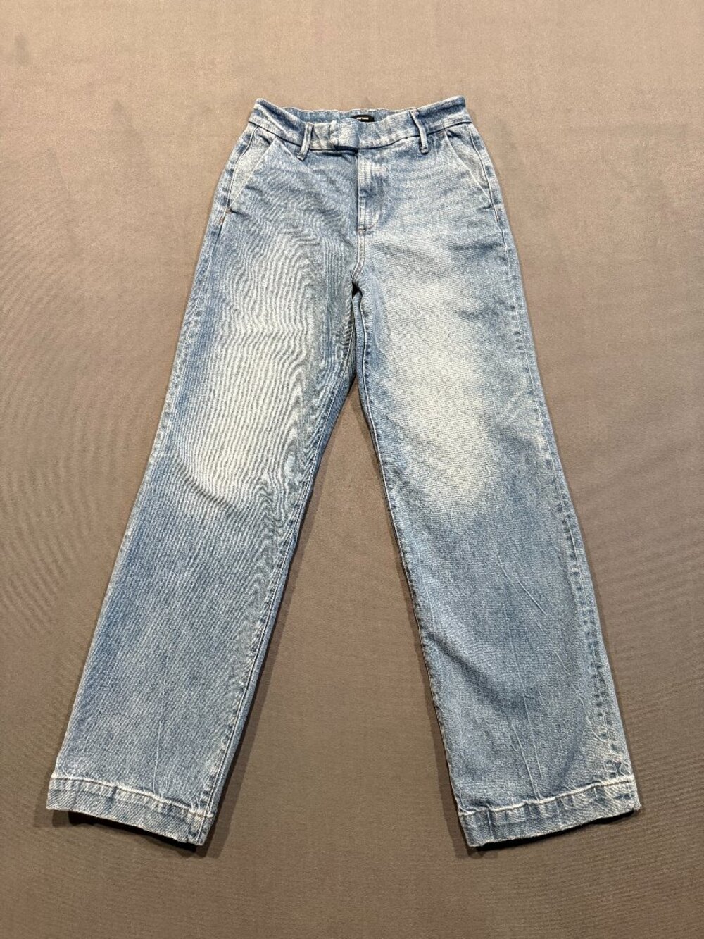 Express Wide Leg High Rise Jeans Size 2R Light Wash Denim